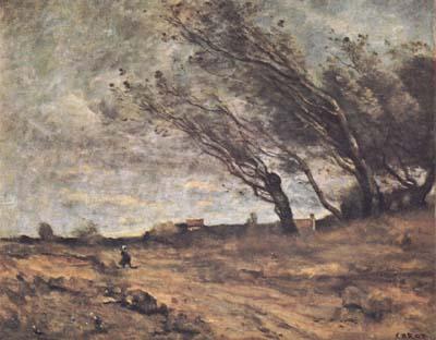 Jean Baptiste Camille  Corot Le coup de vent (mk11)